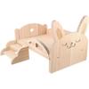 Holzmeerschweinchenbett mit Treppe Hamster-Standplattform Spielzeug Kleintier Ratte Kletter-Knabberspielzeug Käfig Hamster Eichhörnchenbett für Rennmaus Chinchilla
