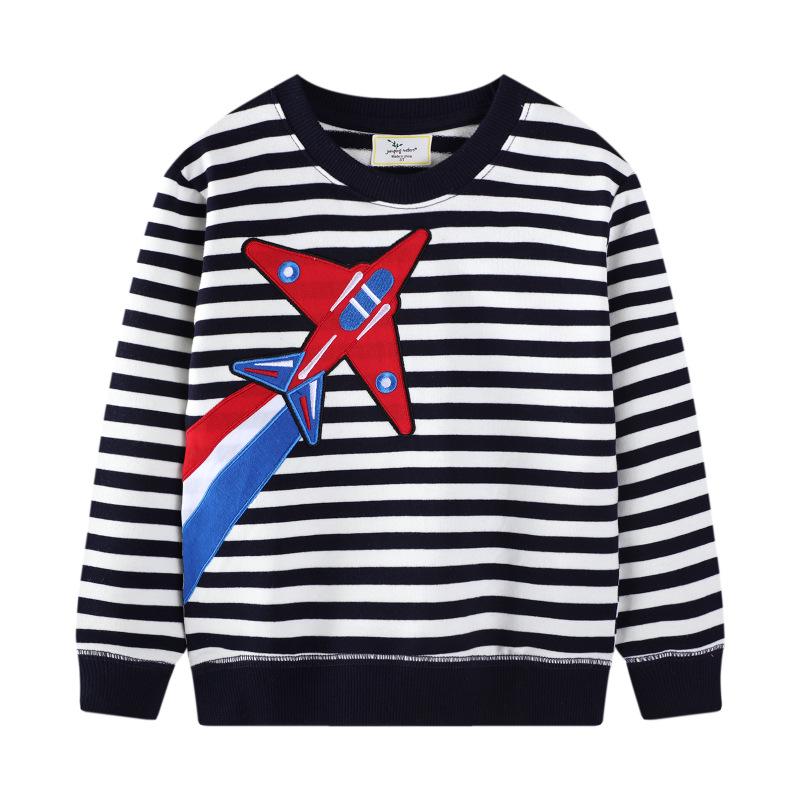 Boys Long-Sleeve Cartoon Embroidery Sweatshirt - Autumn/Winter 2026 New Arrival 7T