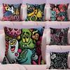 Abstract Painting Cushion Cover Plush Fabric Soft Double-Sided Printed Invisible Zipper Sofa Pillow Case Home Decor