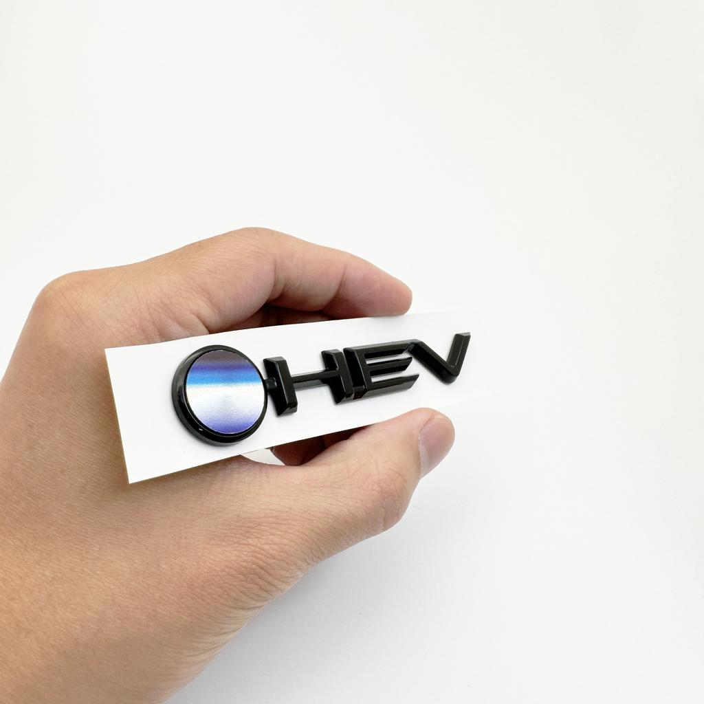 ABS 3D Chrome Black Letters HEV Emblem Car Rear Trunk Bumper Tail Door Sticker For Toyota Camry Highlander Prius Corolla