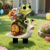 Waterproof Garden Stake Cartoon Frog Stake, 2D Acrylic Cute Decoration, 3D Effect Outdoor Yard Art for Lawn Flower Bed Planter Decor Healing
