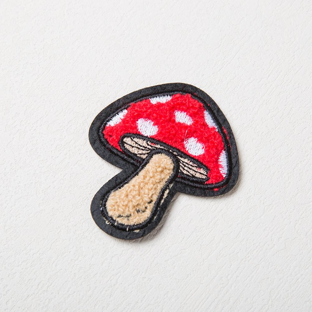 1 Pair Sew On Towel Mushroom Embroidery Patches For Clothing Applique Repair DIY Decoration