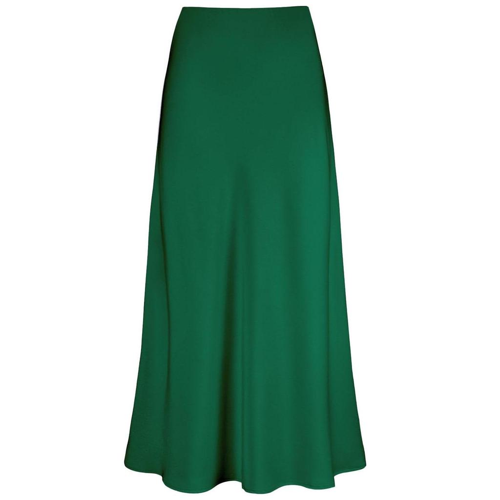 Gonna da Cocktail da Sera da Donna a Vita Alta Primavera ed Estate Gonne Lunghe Pieghettate in Raso Eleganti e di Carattere Gonne Maxi Chic