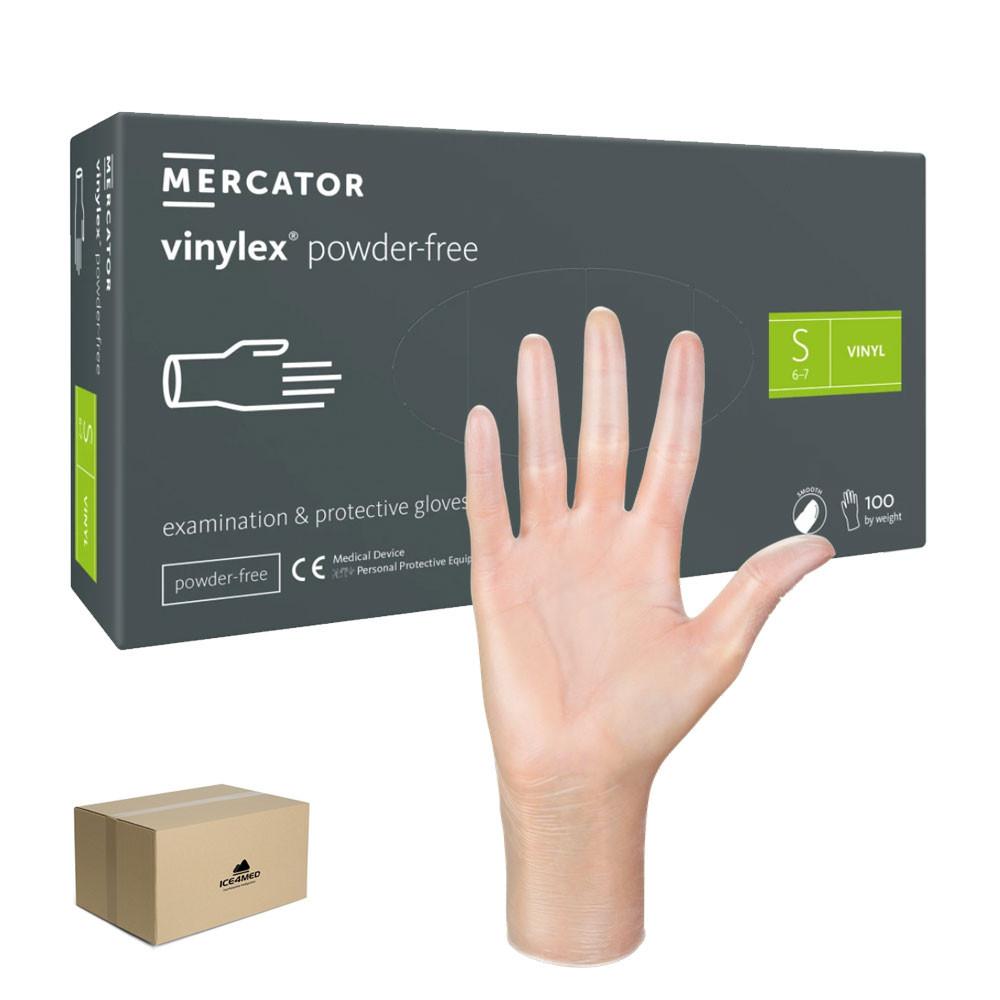 Vinyl Gloves Powder-Free Mercator Vinylex Transparent 100 Pcs Carton 10 Pack