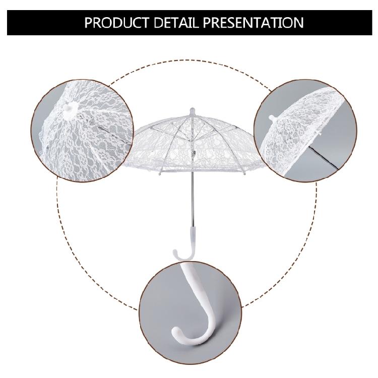Sonnenschirme Tragbare Regenschirme Prinzessinnen Weiblicher Sonnenschirm Handgefertigter Brautschirm für Braut Hochzeitstag Zubehör