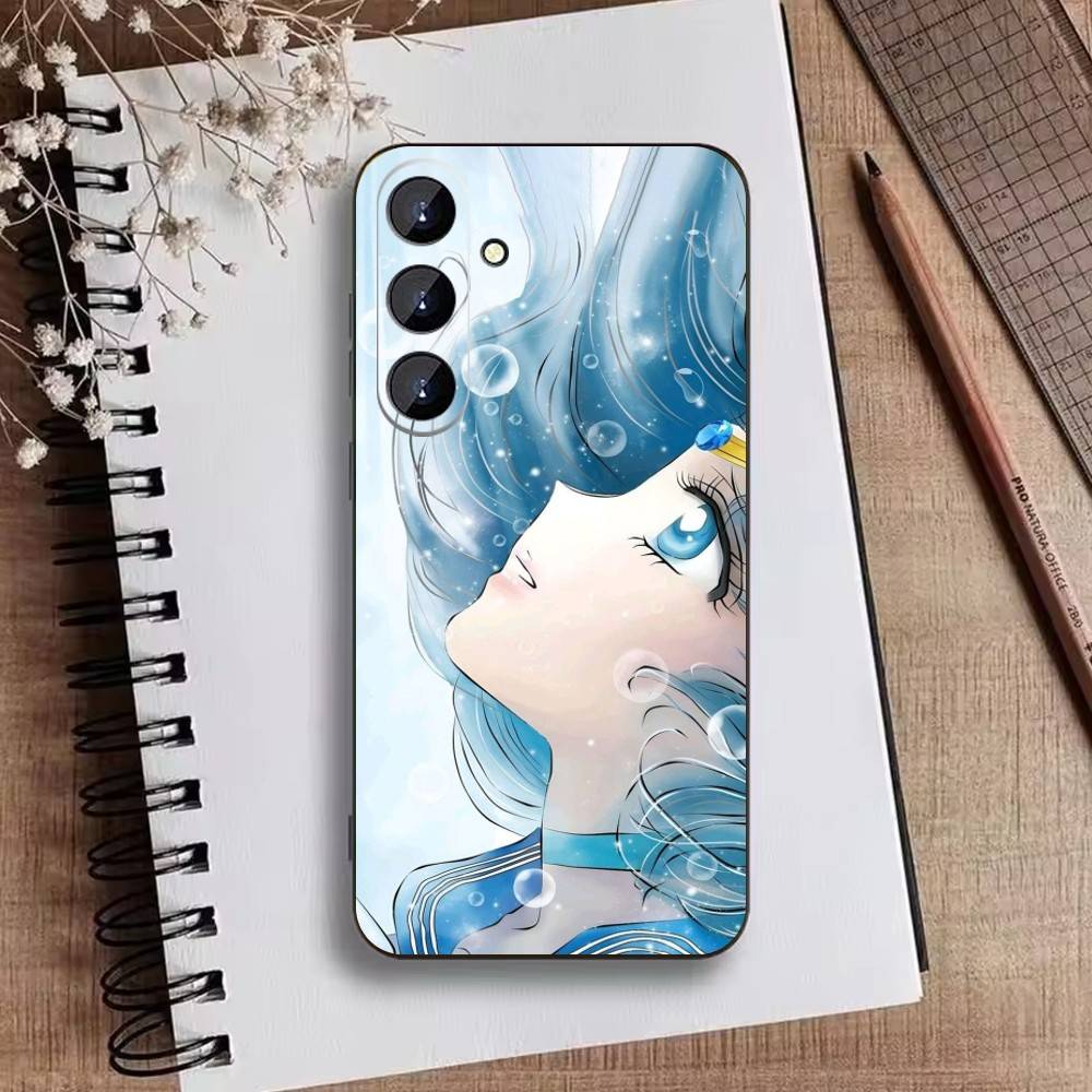 

Cartoon Sailor M-Moon Phone Case For Samsung Galaxy A73,A72,A71,A70,A52,A51 Others Soft Black Cover Samsung a21s