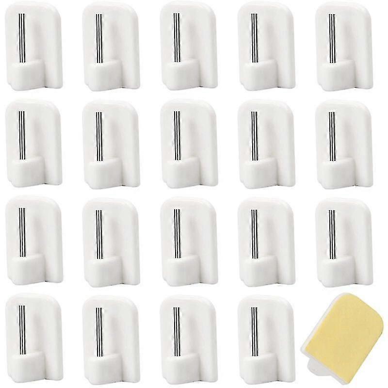 20 Pcs Self Adhesive Curtain Rod Hooks Curtain Rod Holders for Bathroom Kitchen Bedroom