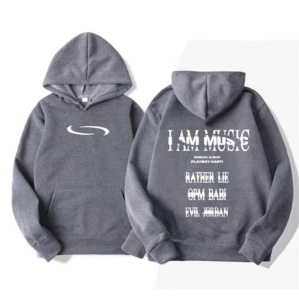 Playboi Carti I Am Music Album Hoodies Rather Lie Opm Babi Evil Jordan Print Hoodie Herren Übergroßer Pullover