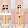 Yousheng 38CM Christmas Wooden Unfinished Nutcracker Figurine DIY Blank Unpainted Soldier Figure Festival Holiday Party Ornament Decoration
