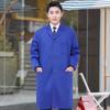 Unisex Long Blue Camouflage Dustproof Workwear Overcoat with Sleeves