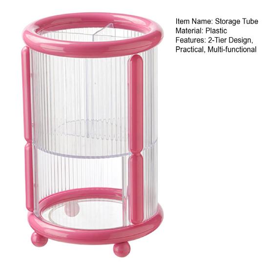 Makeup Brush Holder Desktop Lipstick Eyebrow Pencil Organizer 2-Tier Cosmetic Brush Cup for Dressing Table Organization