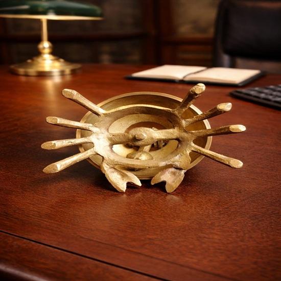 Brass Crab Desk Bell, Hotel Service Bell, Collectible Figurine