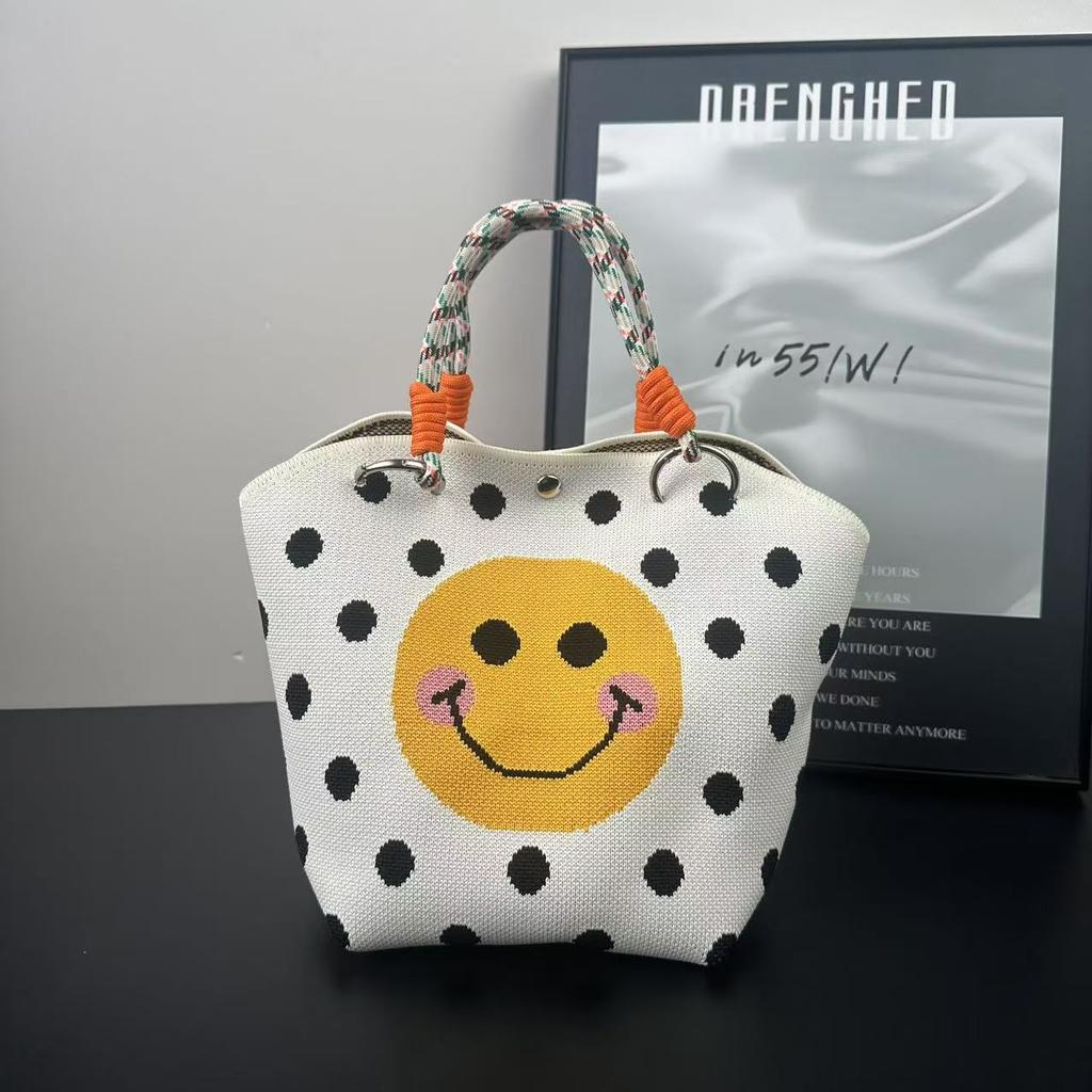 Niche Design Vegetable Basket Handbag High-end Knitted Bag Casual Versatile Large-capacity Woven Bag