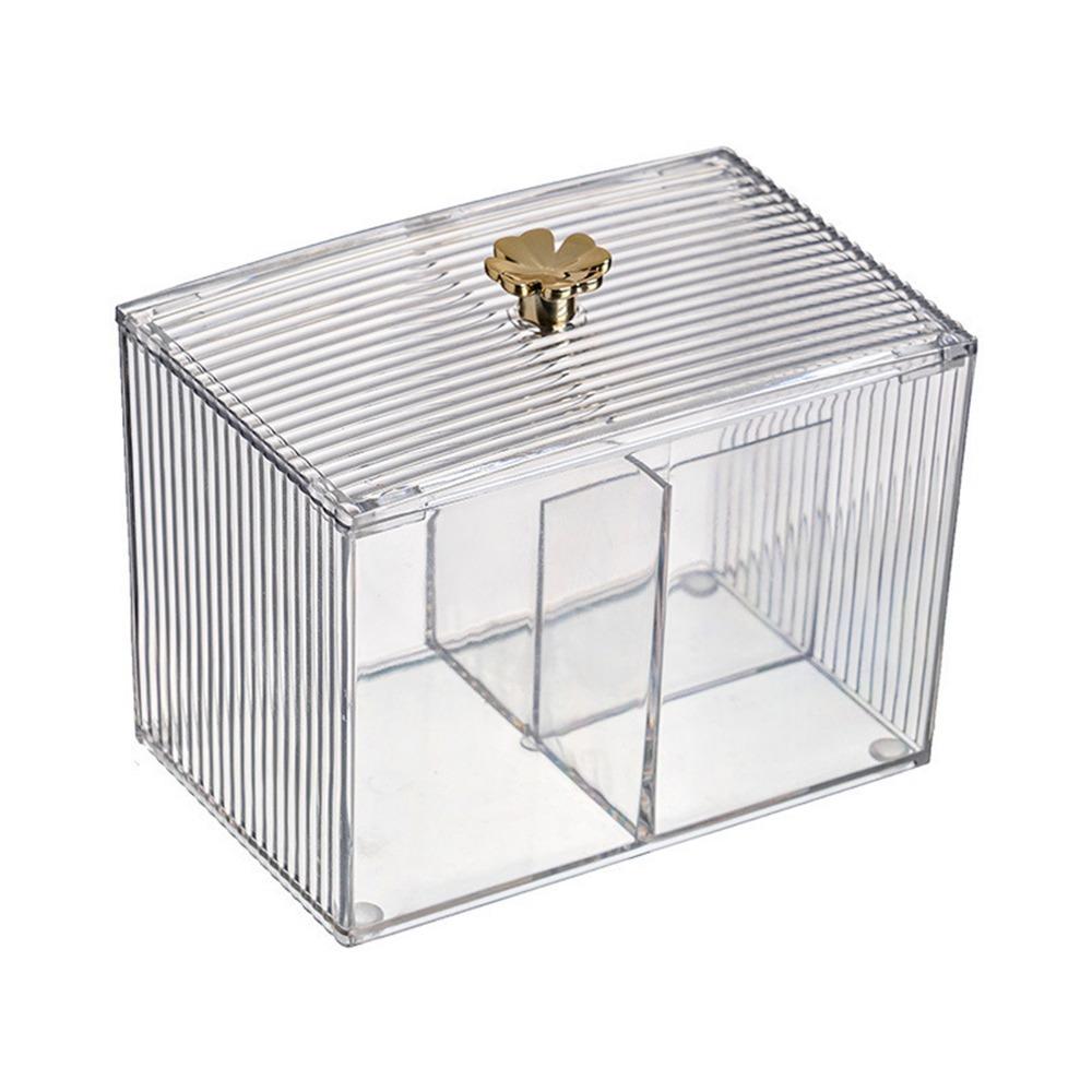 

Transparent Cotton Pad Storage Box With Lid Portable Cotton Swab Container Multipurpose Acrylic Qtip Holder Bathroom