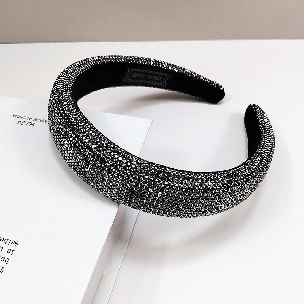 Chaebol Heiress Diamond Suede Headband: Trendy, Retro Luxury Style