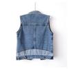 Trendy Striped Denim Vest Women Short Jacket Slim Fit Casual Spring Fall Fashion