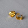 Japanese Niche Literary And Retro Brass Gold-Plated Matsumoto Enai Same Irregular C-Shaped Earrings 925 Silver Needle Earrings