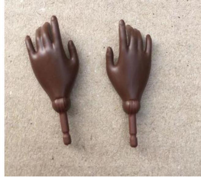 Manos de Repuesto Originales para Cuerpo de Yoga Tono de Piel Marrón Blanco Gestos Diferentes