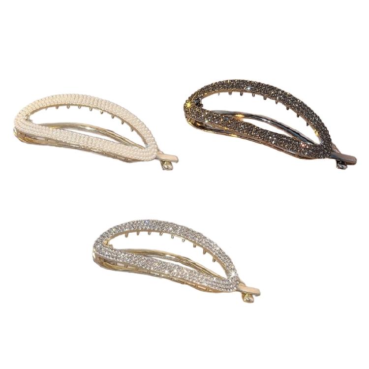 Elegant Slip Resistant Hairpins Rhinestones Finish Barrettes Women Girls Casual Formal Occasion Styling Necessities