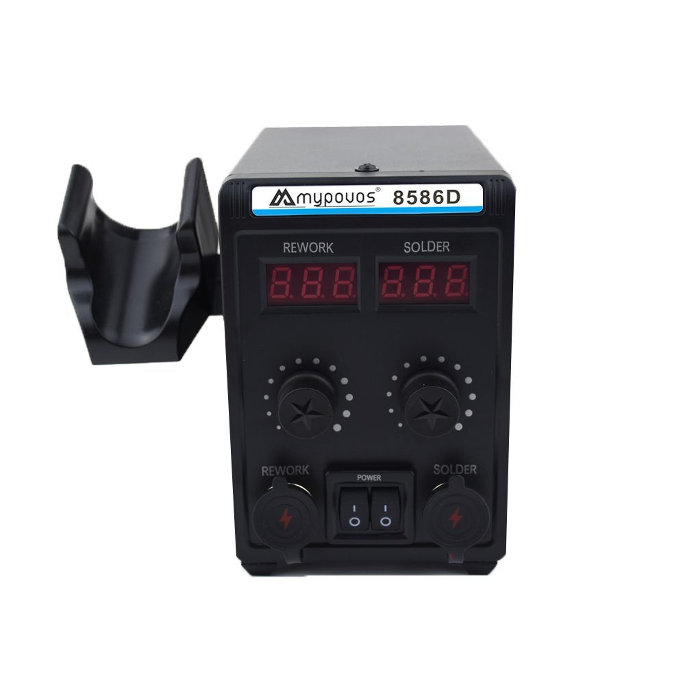 750W 8586D Soldering Station 2-in-1 Hot Air Gun, LCD Display Screen, Dual Digital Display, Soldering Iron, SMD Repair Station