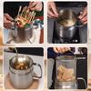 Korekaou Deep Fryer Pot & Oil Pot, 3.5L, Gas & IH Compatible, 304 Stainless Steel, Tempura Pot, Multi-purpose Oil Pot, Oil Strainer, Oil Drainer, Oil