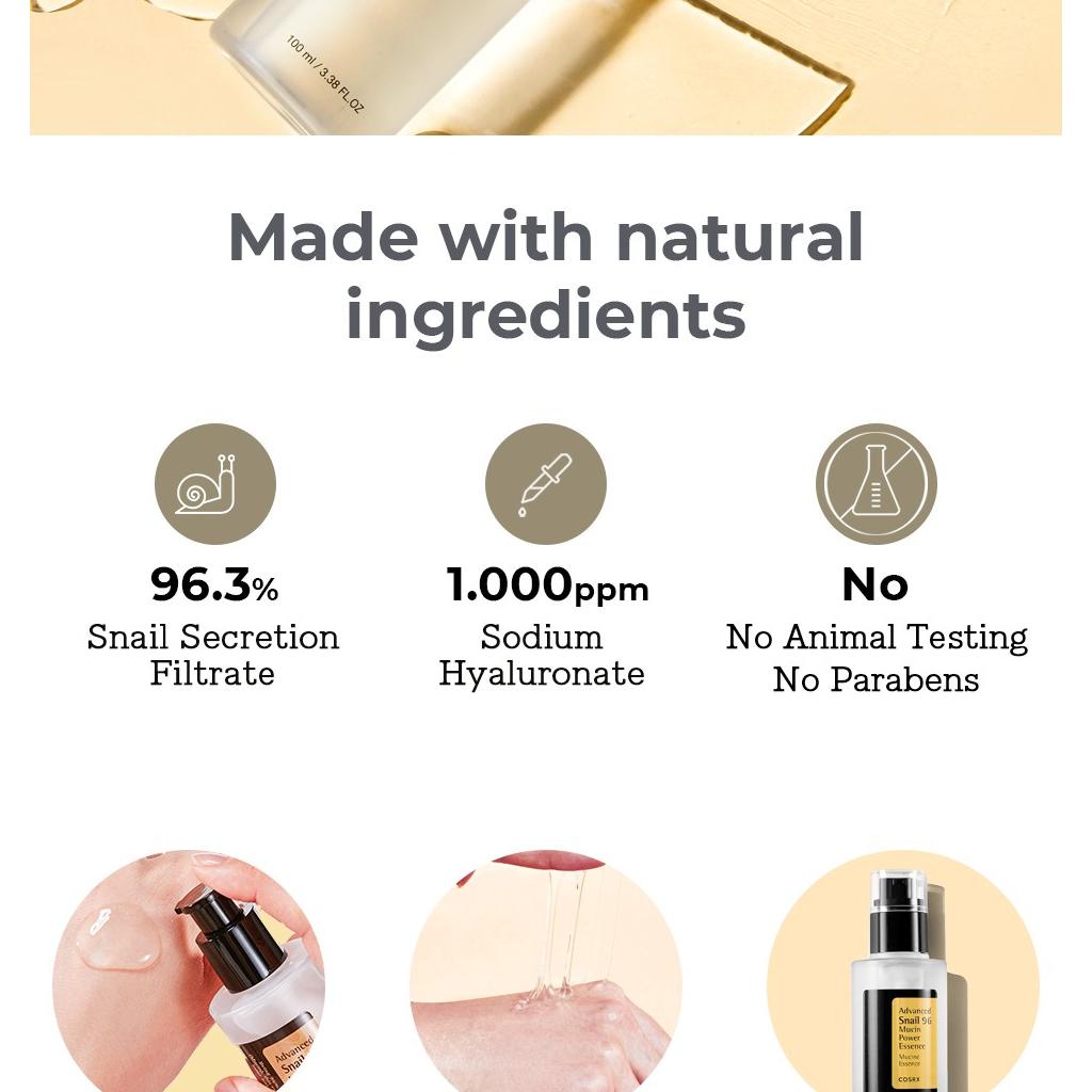 COSRX Snail Mucin 96% Power Repairing Essence 30ml, 100ml