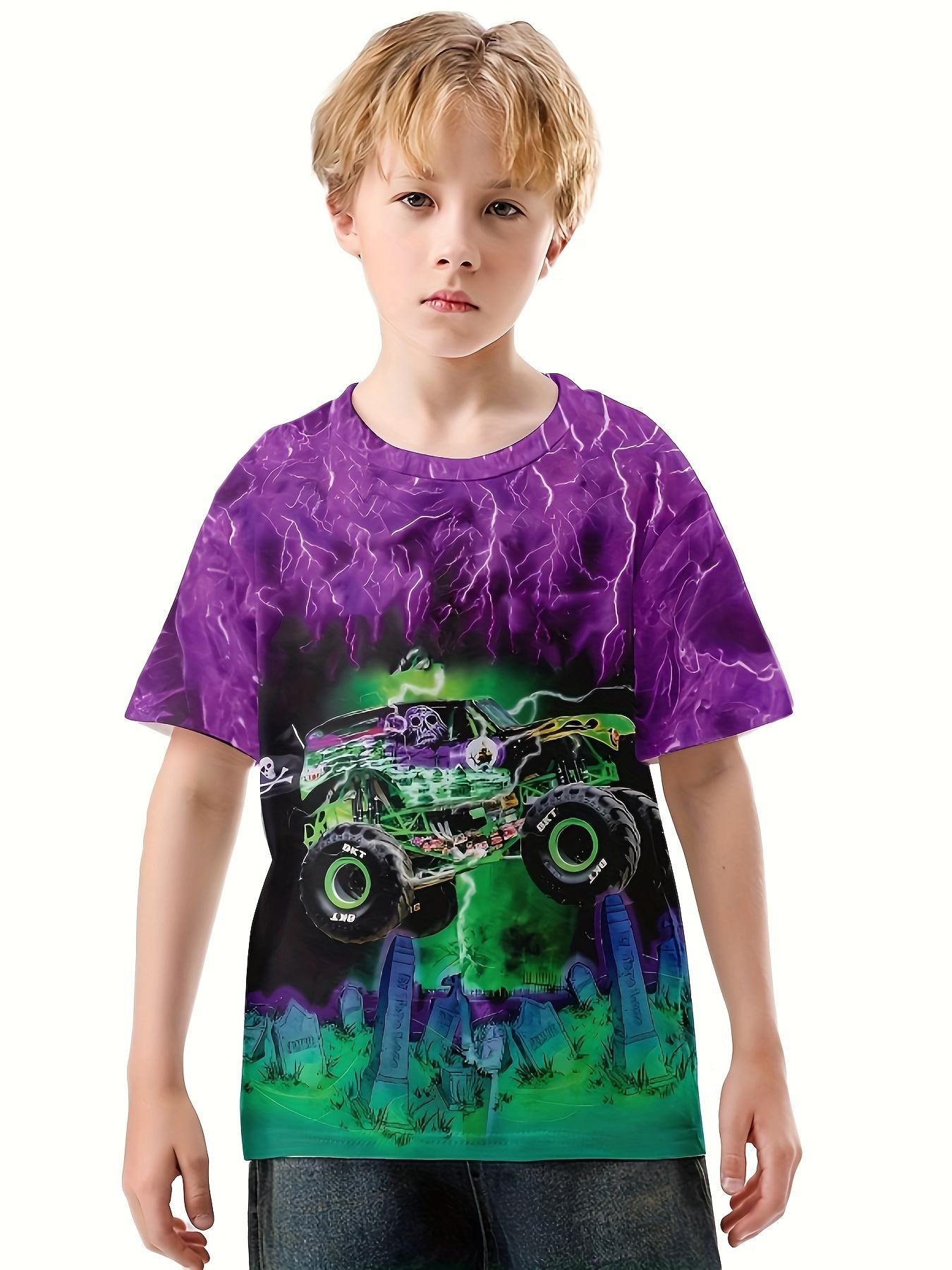 

Летняя детская футболка с рисунком автомобиля 3D, высококачественный быстросохнущий дышащий топ, красивая повседневная одежда для мальчиков на открытом воздухе .160