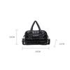 Yogodlns Leisure Zipper Shoulder Bag Women's Retro Sewing Thread Large Capacity Soft Versatile Commute Shopper Tote Casual Handbags
