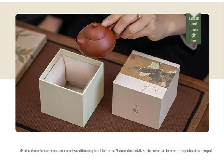 Porcelain Ceramic Antique Jianzhan Teacup & Silver Kettle Gift Packaging Box