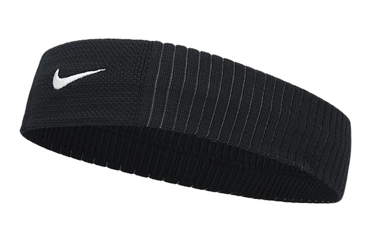 Универсальные повязки на голову Nike Dri Fit Черные с Белым Логотипом AC4404-052