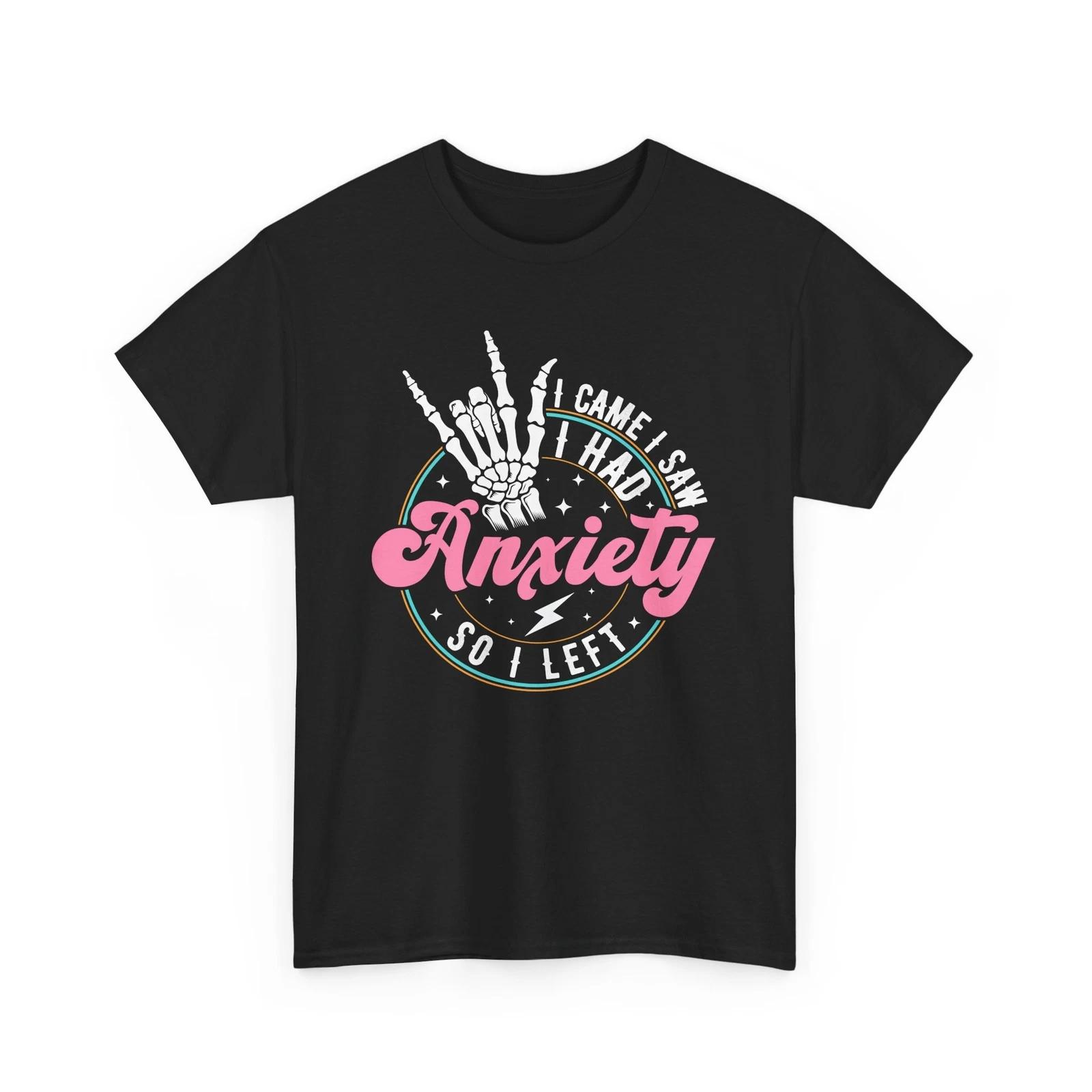 Funny Anxiety T-Shirt - Mental Health Humor - Overthinking, Introvert, Stress L