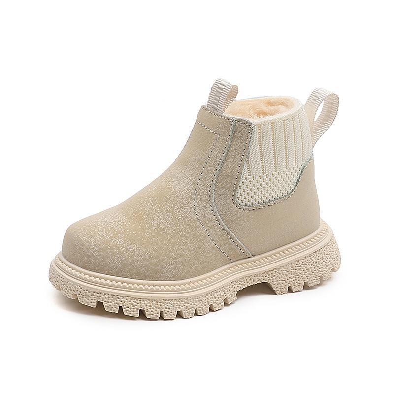New Arrival Fall/Winter Kids' Warm Plush-Lined Short Boots – Trendy Fashion, Simple Versatile Durable Boots for Toddlers (Unisex)