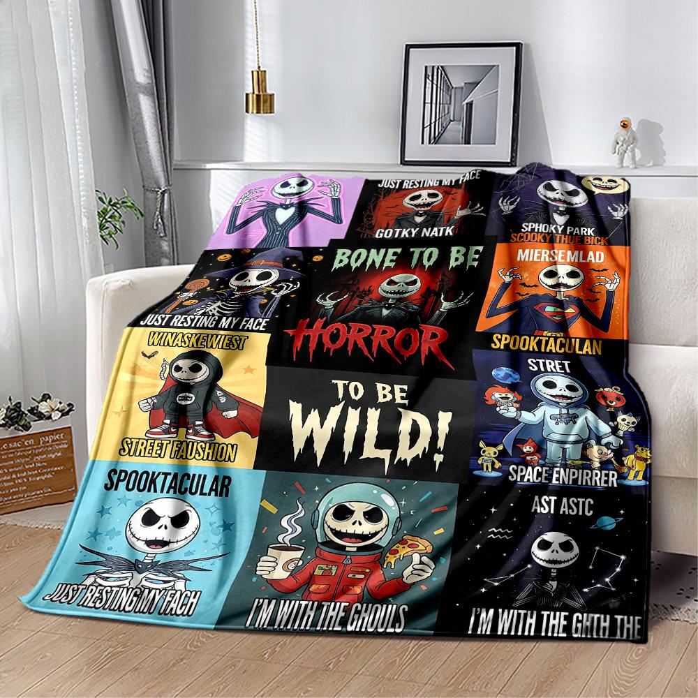 Christmas Nightmare Blanket Durable Comfort Suitable for Bed Couch Office Four Seasons Multipurpose Modern Style Gifts For Family Or Friends