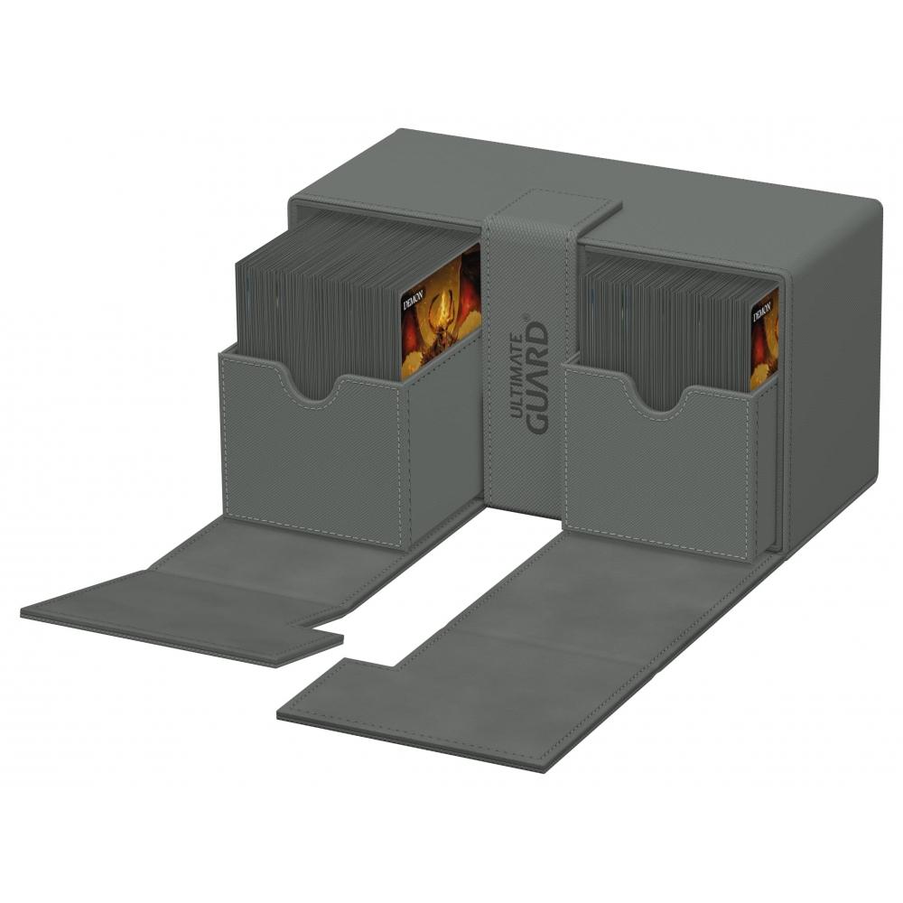 Carcasă Ultimate Guard Twin Flip`n`Tray pentru pachet de cărți 200+ Xeno Skin Monocolor Gri