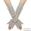 New Women'S Knitted Arm Warmers Gloves: Cable - Knit Design, Fingerless, Warm & Stylish For Autumn, Winter, Daily Wear, Office