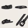 Womens Fashion Pu Belt With Carved Flower Design For Street Style