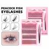 Mixed Length Individual Lash Clusters Soft PBT Material Lash Cluster Kit Home Makeup