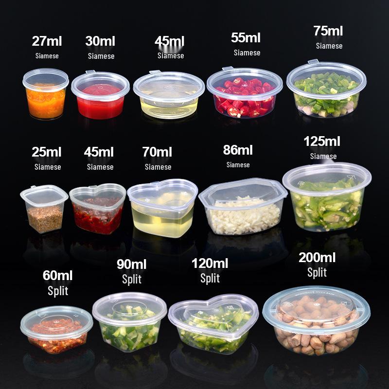 Petunia 100-Pack Disposable Plastic Sauce Cups for Seasoning and Fresh-Keeping