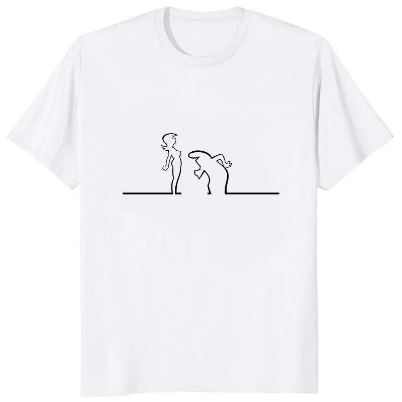 Humor Printed La Linea The Line Osvaldo Cavandoli TV Tshirt Hip Hop Streetwear T-shirt Harajuku Hipster Casual Loose Women Tees