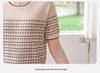 Mom's 2026 Summer Short-Sleeve Striped Knit Top, Ice Silk T-Shirt for Middle-Aged and Elderly Women