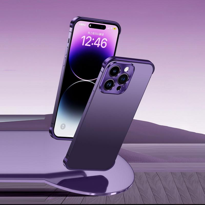 

Чистый цвет, жесткий металлический противоударный чехол для iPhone 15 14 Pro Max 13 12 Pro 14 Plus, рамка из алюминиевого сплава