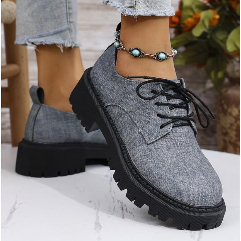 Fashion Women's Fashion Patchwork Slip-on Loafers Chunky Heel Platform Flats New Moccasins Casual Single Shoes Plus Size Zapatillas Muje