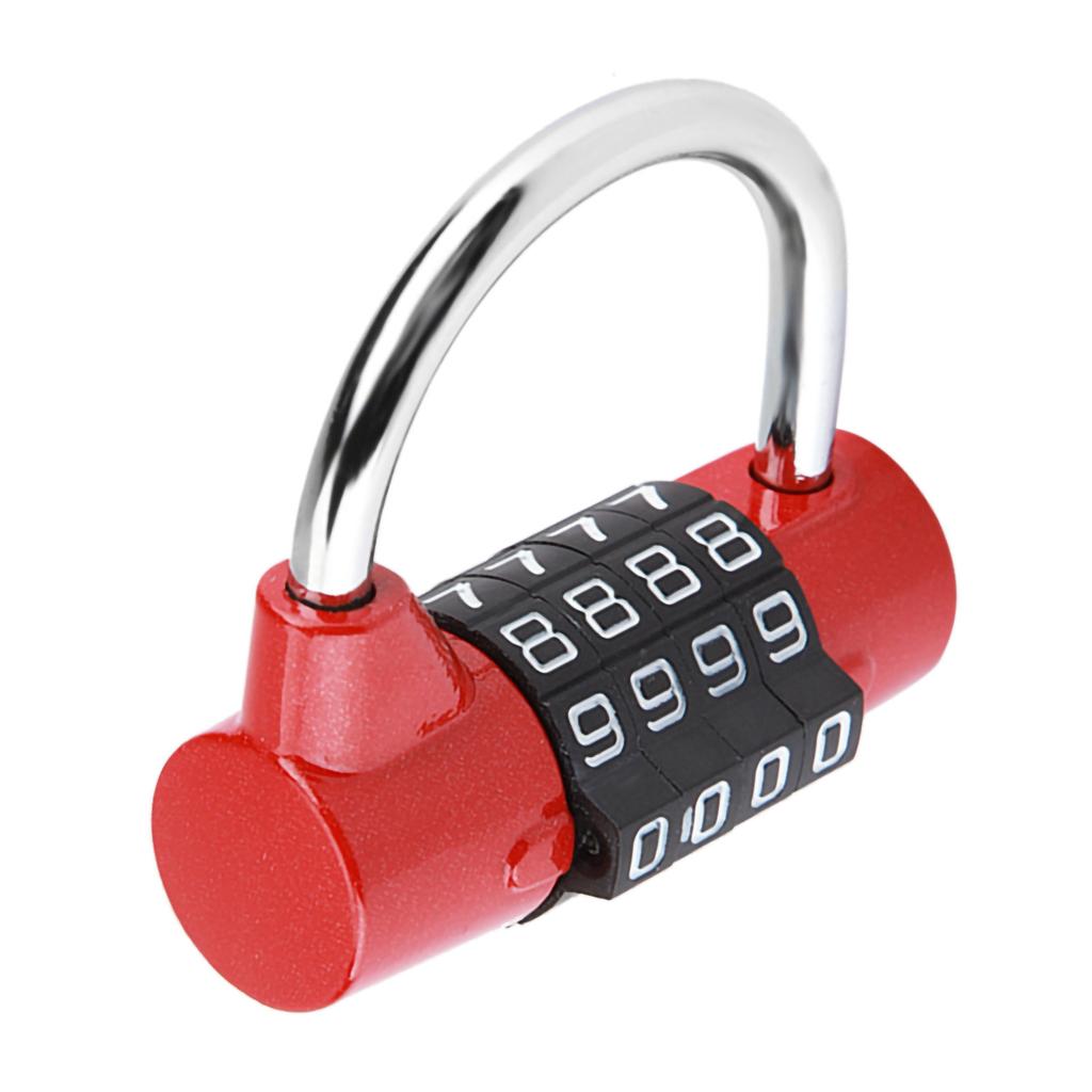 4 Dial Digit Code Combination Padlock Travel Suitcase Gym Locker Security Password Lock Red