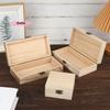 S-Rustic Vintage Style Wooden Storage Box Hinged Lid Keepsake Organizer for Trinkets Home Decor Art Crafts Hobbies - 1/3Pcs