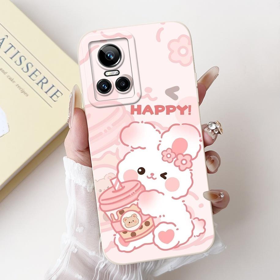 For Realme GT Neo 3 Case Lovely Panda Rabbit Dog Duck Soft Liquid Silicone Shockproof Bumper For Realme GT Neo3 150W Phone Cases