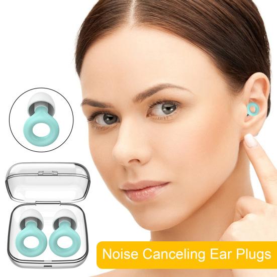 1 Pair Noise Canceling Ear Plugs with Ear Tips Soft Ergonomic Hearing Protection Swimming Study Sleeping Earplugs Traveling Use