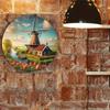 Vintage Dutch Windmill Metal Wall Art Kitchen Decor Home Garden Sign