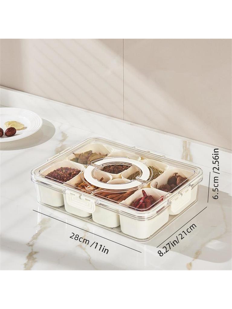 1 pc Split type tray with lid and handle, refrigerator compartment drain and preservation box, bento box