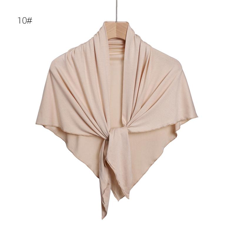 Ramadan Plain Solid Triangle Modal Jersey Hijab Winter Elasticity Muslim Shawls Scarf Maxi Wrap Snood Warm Stole Foulards Sjaal