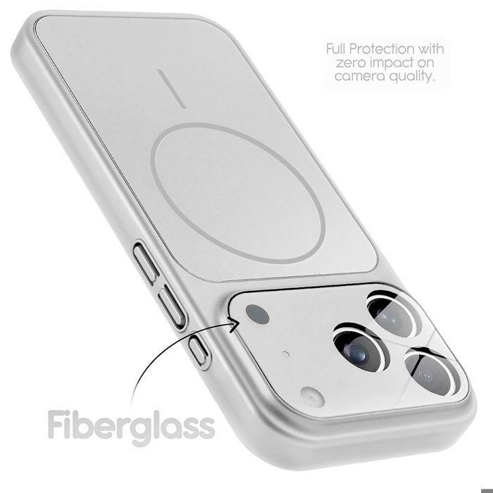 Coque pour iPhone 18 Pro Max, Rigide avec Protection Caméra et Anneau Magnétique - Argenté